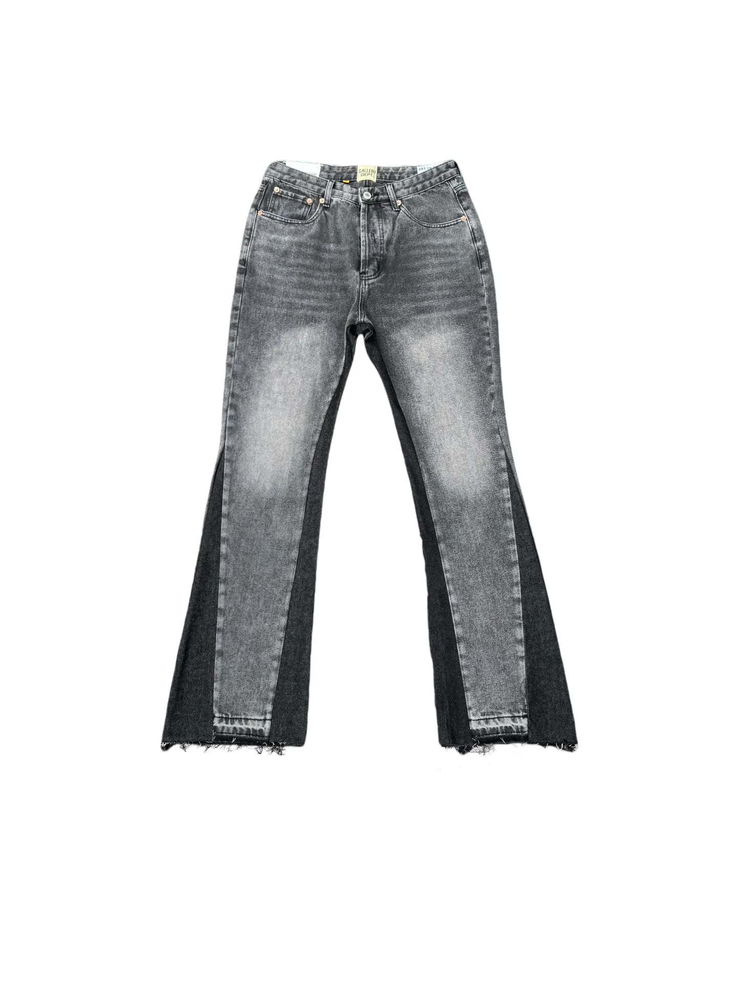 P246💰G990 GALLERY DEPT Denim Flared Jeans Washed and Distressed Spliced ​​Jeans Denim Washing Factory. During this process, the owner of the washing factory helped introduce a boss who once worked for Levi OEM and started his own business. This also paved the way for the following styles. Therefore, Levi's remodeled single product for the base plate is really familiar. Whether it is the fabrics supplied or the lathes used in production, there is nothing to choose from. -Color: Black -Size: S-XXL (corresponding to 28-36)